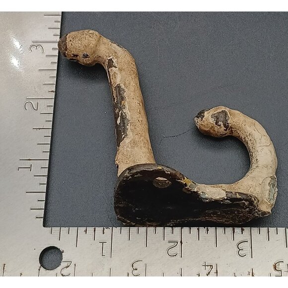 Vintage Cast Iron Double Scorn Hook Antique Craftsman Home Decor - Picture 2 of 3